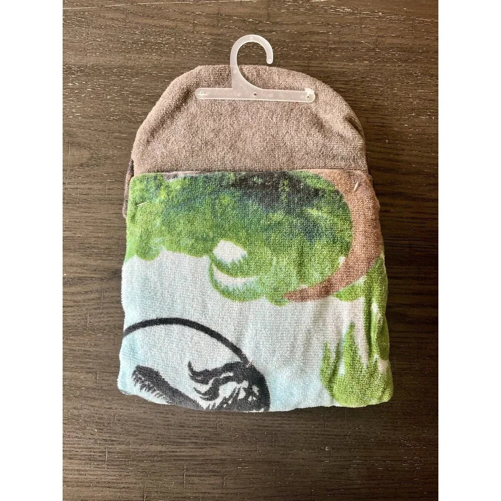 Kids Jurassic World Hooded Cotton Towel Brown Green Blue Kids Soft Animal Print
